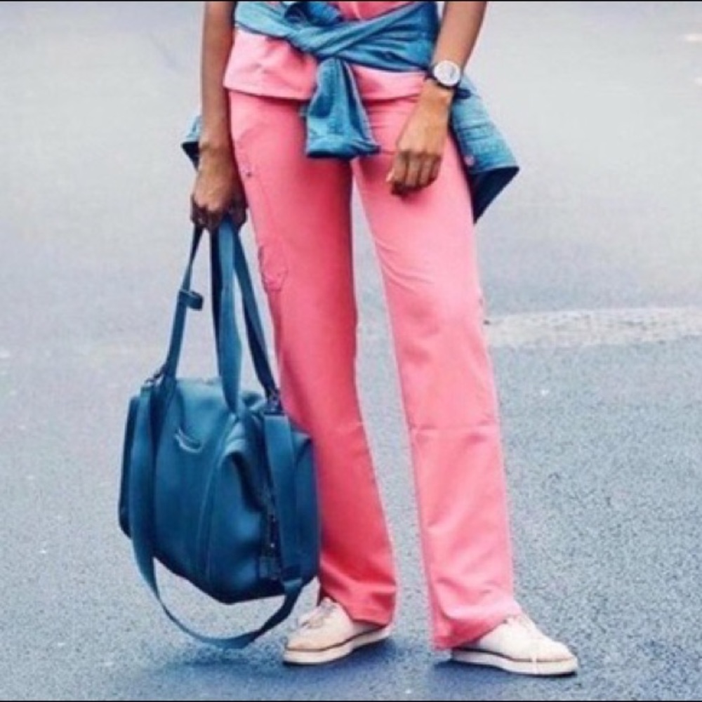 Figs Pink basic scrub pants.